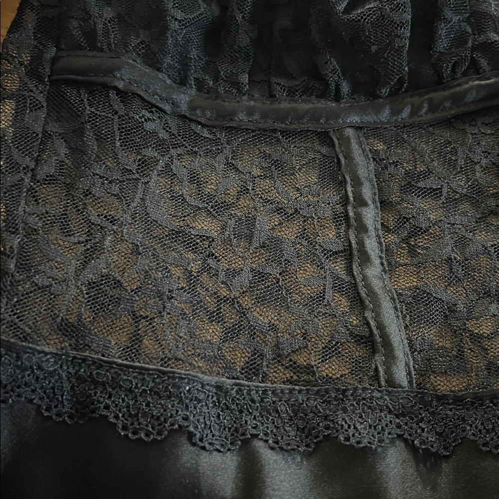 Forever 21 Y2K Black Lace Slip Dress Sz M Whimsigoth Grunge Fairy Romantic Midi - Picture 10 of 11